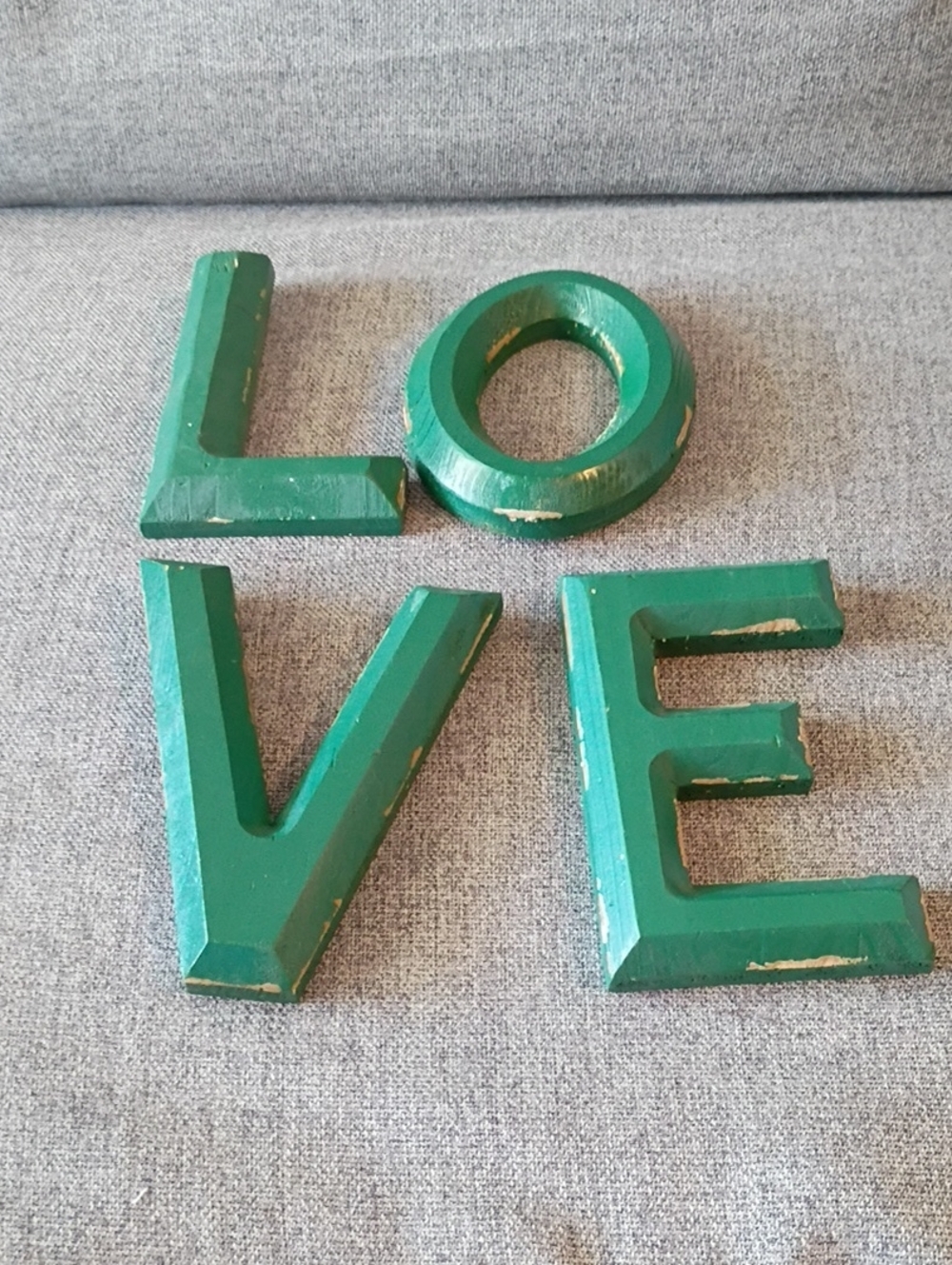 Green Decorative 'LOVE' Letters - Vintage Style
